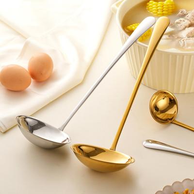 Edelstahl Löffel Groß Hot Pot Suppenkelle Ramen Nudeln Schöpflöffel Langer Griff Esslöffel