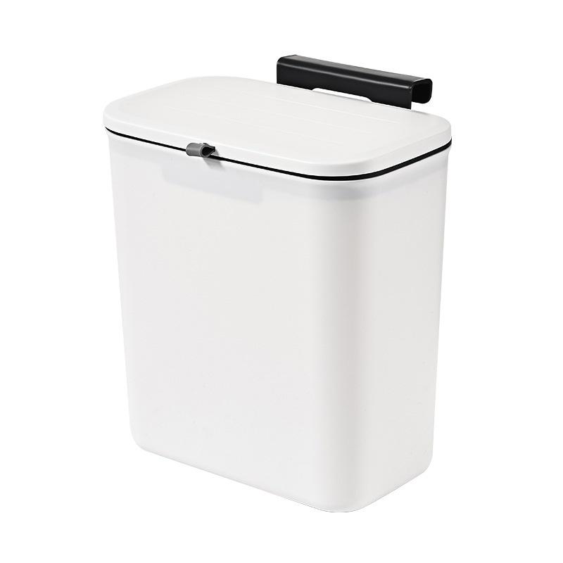 Large Wall-Mounted Plastic Trash Can with Lid for Kitchen, Bathroom, or Office