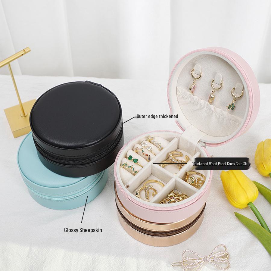 Elegant Jewelry Storage Box – Round Gift Packaging for Earrings, Necklaces, and Studs