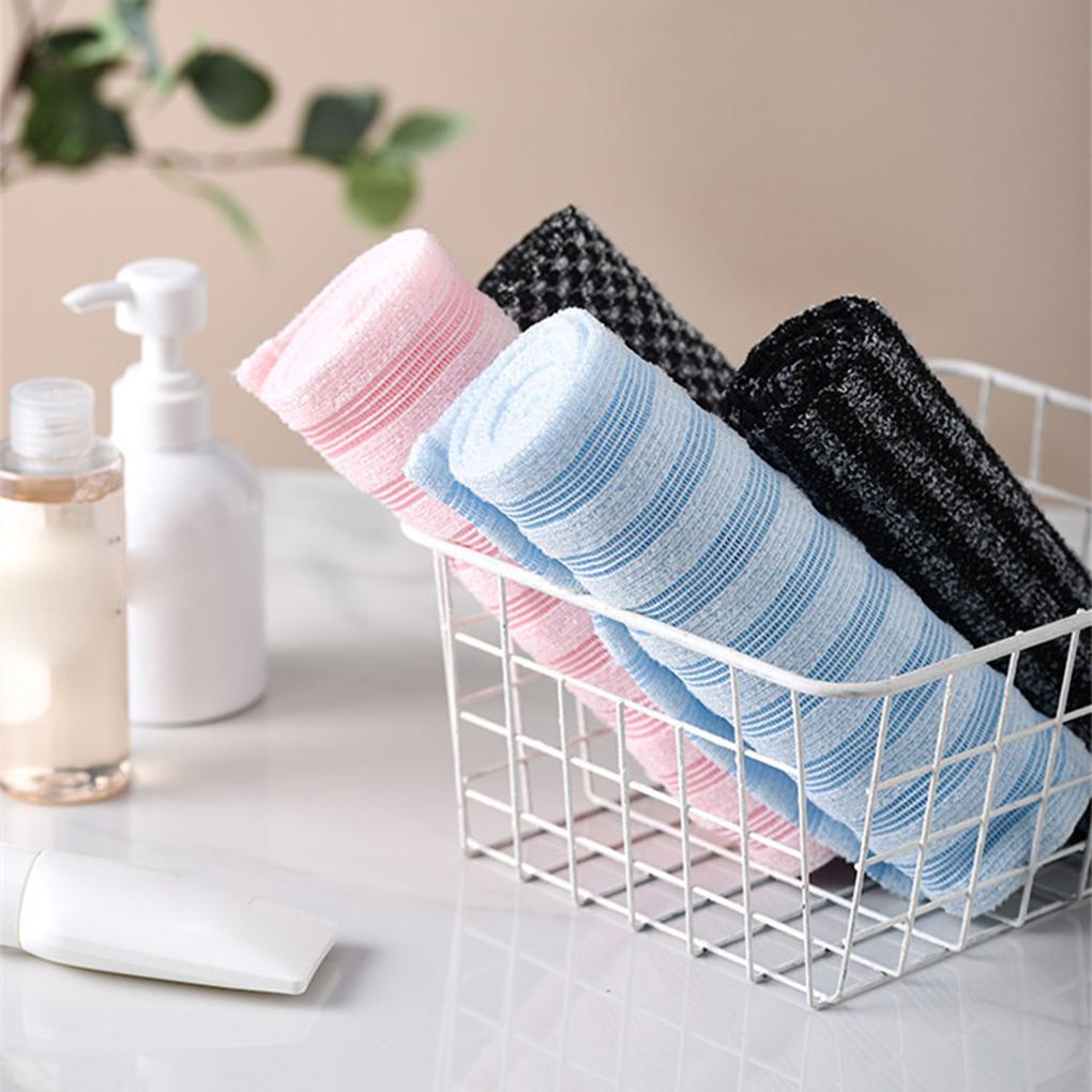 2Pcs Exfoliating Antibacterials Shower Towel Japanese and Korean Long Bath Towel Striped Body Cleansing Bath Towel Men Women