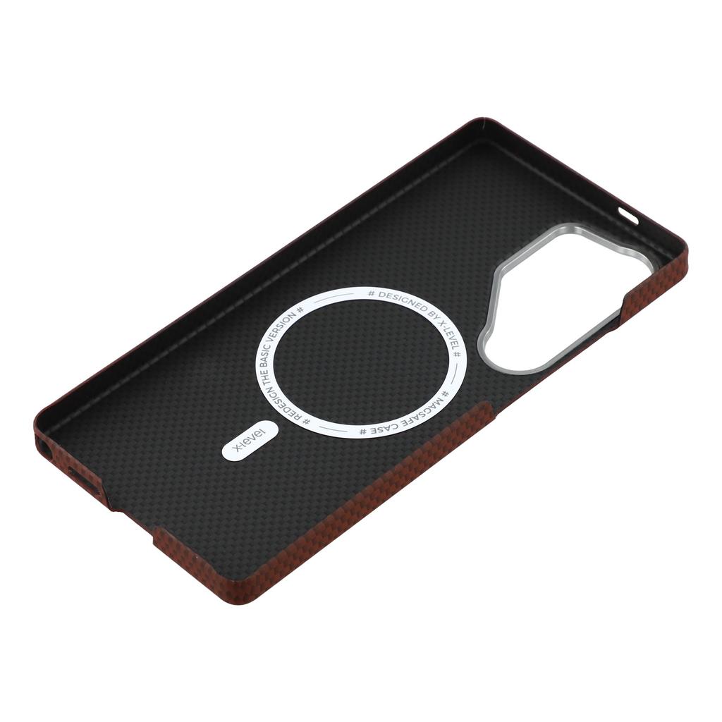 X-LEVEL For Samsung Galaxy S25 Ultra Magnetic Case Carbon Nanofiber + Metal Lens Frame Phone Cover