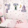 Wall Decals Watercolor Floral Moon Wall Art Ramadan Muslim and Islamic Window Stickers Decorations