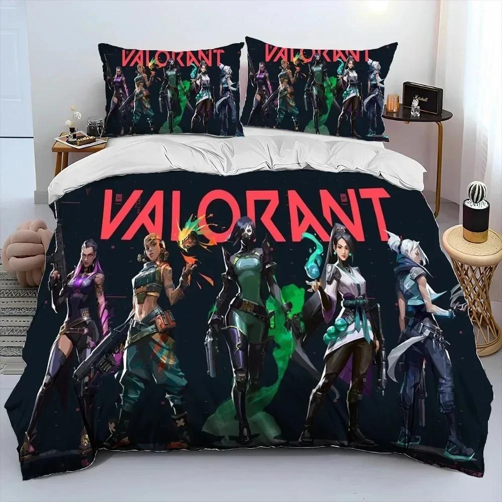 3D Pattern Print Pattern VALORANT Game Bed Linen Collection Bed Cover Bed Collection Quilt Cover Pillowcase Comforter king Queen Dimension Size Boys