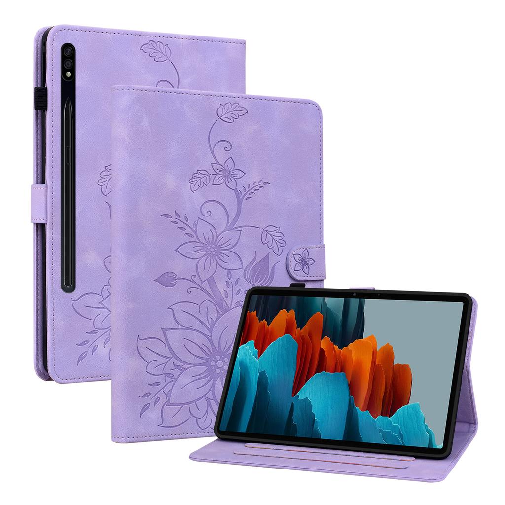 For Samsung Galaxy Tab S8+ / Galaxy Tab S8 Plus (SM-X800;SM-X806).PU Leather Exquisite Floral Embossed Design Tablet Case