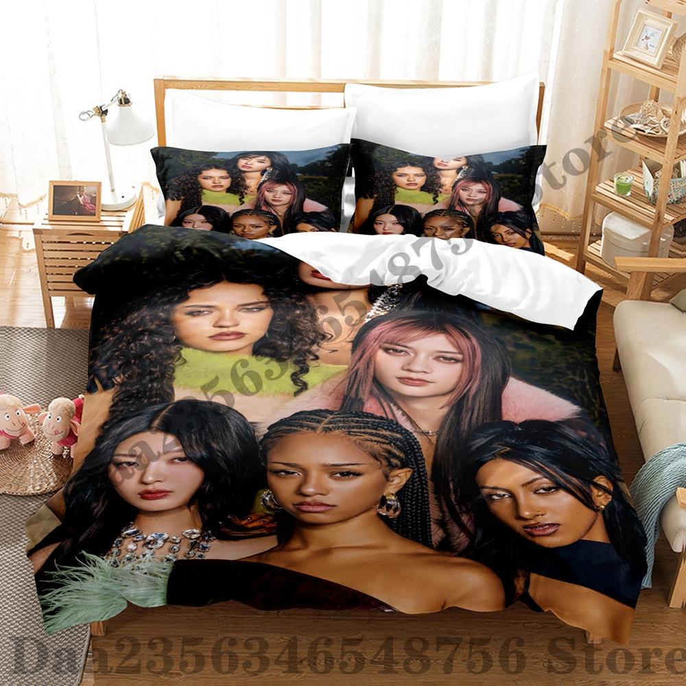 

Новий Комплект Постільної Білизни KATSEYE Односпальний Twin Повний Queen King Розмір Комплект для Ліжка Доросла Спальня Комплекти з Підковдрами Аніме Комплект Постільної Білизни EU Single(135x200cm)