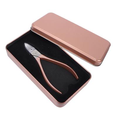 Nagelknipser aus Edelstahl für eingewachsene Nägel, Nagelhautzange, Zehennagelschneider, Roségold