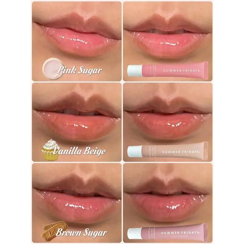 Summer Fridays New Dream Lip Oil Beige Lip Balm Smooth Soft Tube Mirror Lipstick Gloss Set Moisturizing Transparent Makeup Set