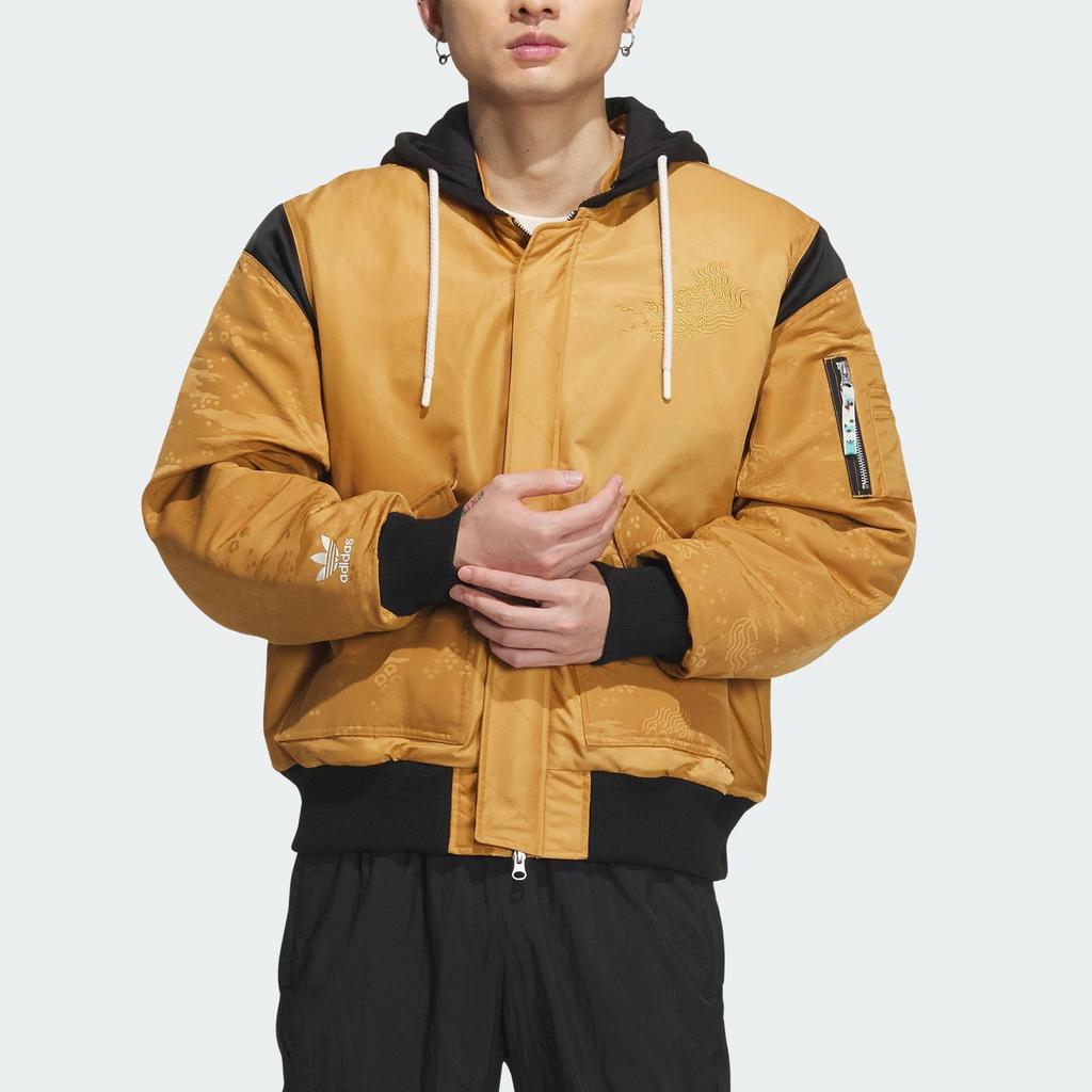 Adidas Originals X Feifei Ruan Co-Branded FW23 Printed Pattern Zip Hoodie Jacket Unisex Outerwear Wheat-Brown IX4233