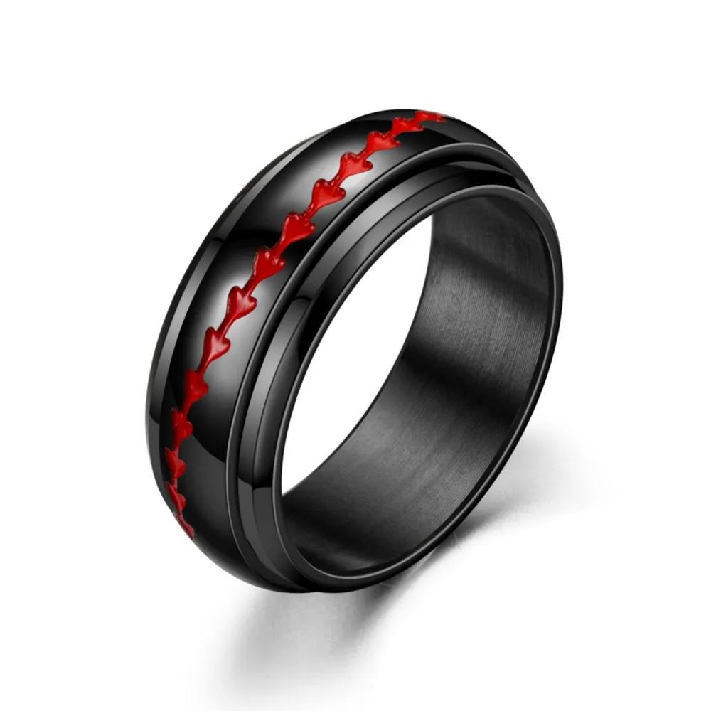 Trendy Punk Anxiety Ring for Women And Men with Moon Design Stainless Steel Anti-Stress Fidget Ring Fashionable Rotating