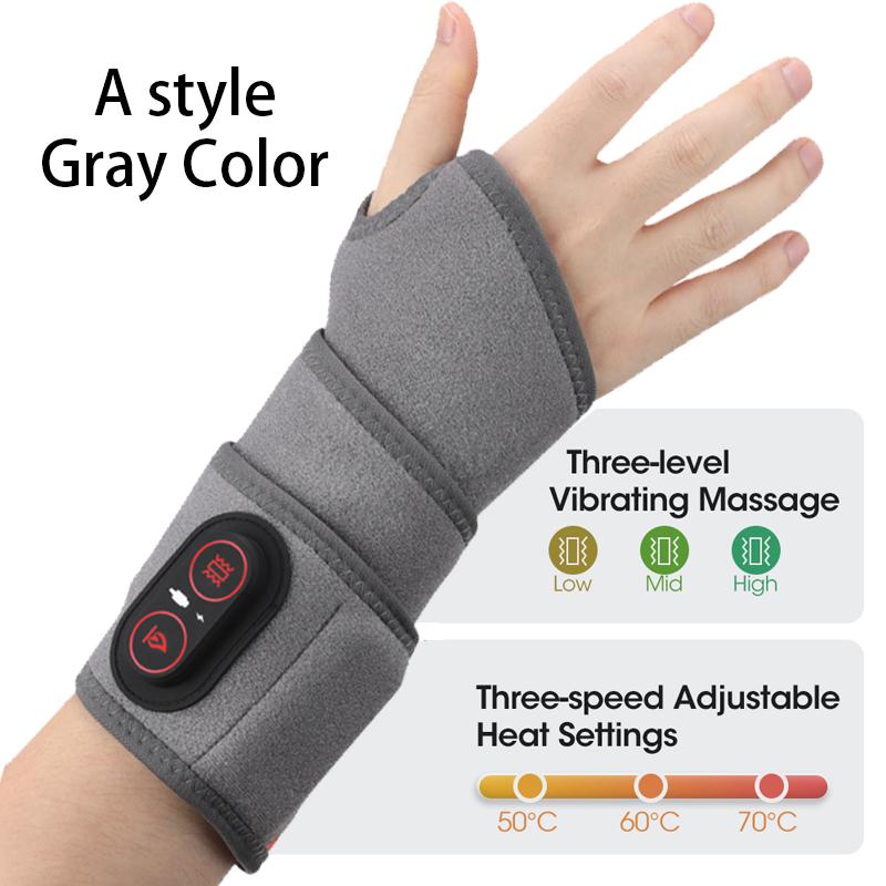 Red Light Therapy Wrist Belt 36 LED - 3-Temp Heat & Vibration Massage for Pain Relief - 660/850nm Support Brace Wrap Belt