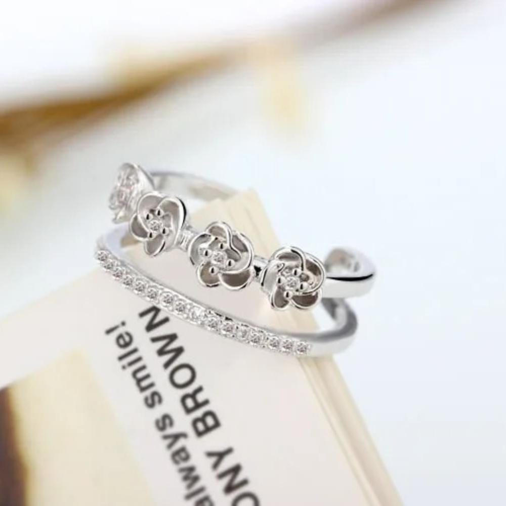 New  925 Sterling Silver Ring open Adjustable Fashion Exquisite Student Girlfriend Women Jewelry Accessories Wedding Party
