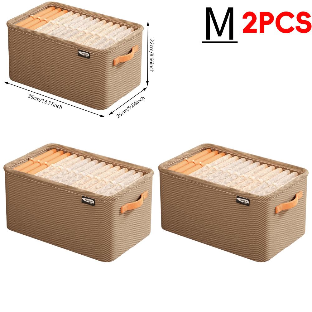 1-5PCS Clothes Storage Organizer Cabinet Drawer Organizer with Handle&Steel Frame Clothes Compartment Box for Home Wardrobe