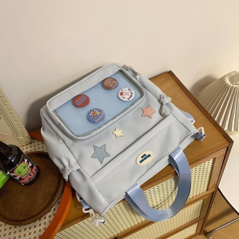 Geantă de umăr transparentă Geantă pentru cărți pentru studenți Geantă cu stele, geantă hobo