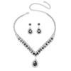 Explosive heavy industry shiny rhinestone fringed necklace earring set bridal jewelry