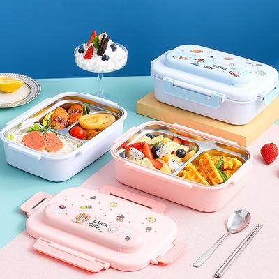 Children Cartoon Lunch Box Portable Detachable Leak-proof 316 Stainless Steel Bento Box With