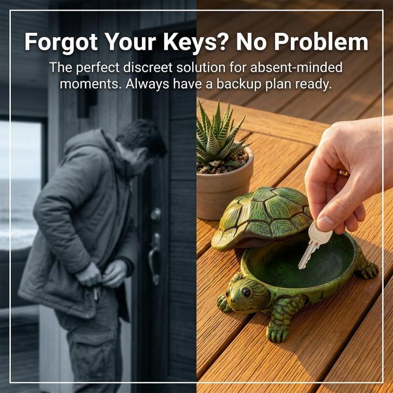 Resin Turtle Key Storage Box Decorative Desktop Organizer for Home Multifunctional Hidden Compartment Ornament Sculpture