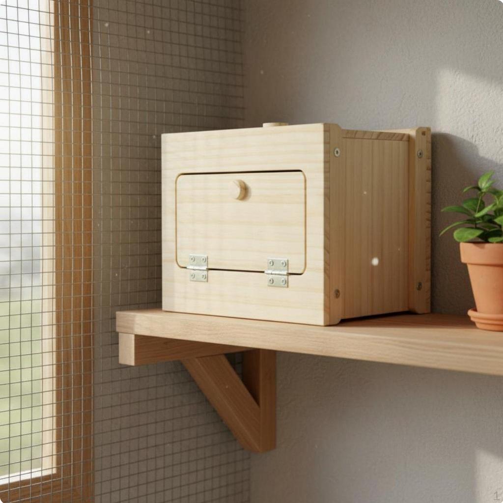 Wooden Bird Hatching Box Solid Wood Parrot Breeding Warm and Secure