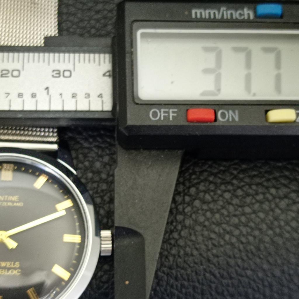 SZWAJCARSKI VINTAGE MONTINE RĘCZNY MĘSKI ODNOWIONY ZEGAREK CZARNA TARCZA a441069-1