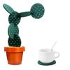 6 Pieces EVA Cup Coasters DIY Cactus Coaster Non-slip Insulation Environmental