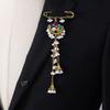 Bohemian Rhinestone Flower Tassel Brooch for Women - Exotic Style Suit Coat Pin