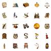 New 50 European Retro Old Objects Graffiti Stickers Poster Style Hand Account Decoration Material Stickers