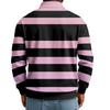 Men's Casual Loose Colorblock Print Lapel Button Long Sleeve Top