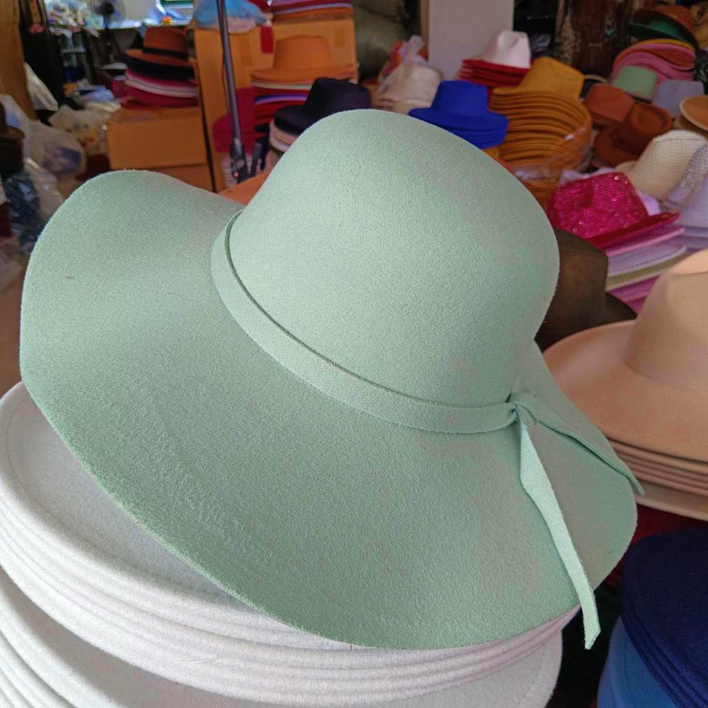 2023 Kapelusz Fedora Szerokie Rondo Filcowa Czapka Letnia Plażowa Damska Dziewczęca Pani Podróżna Miękki Kapelusz Przeciwsłoneczny na Plażę Składany Jeziorny Błękit Fioletowy