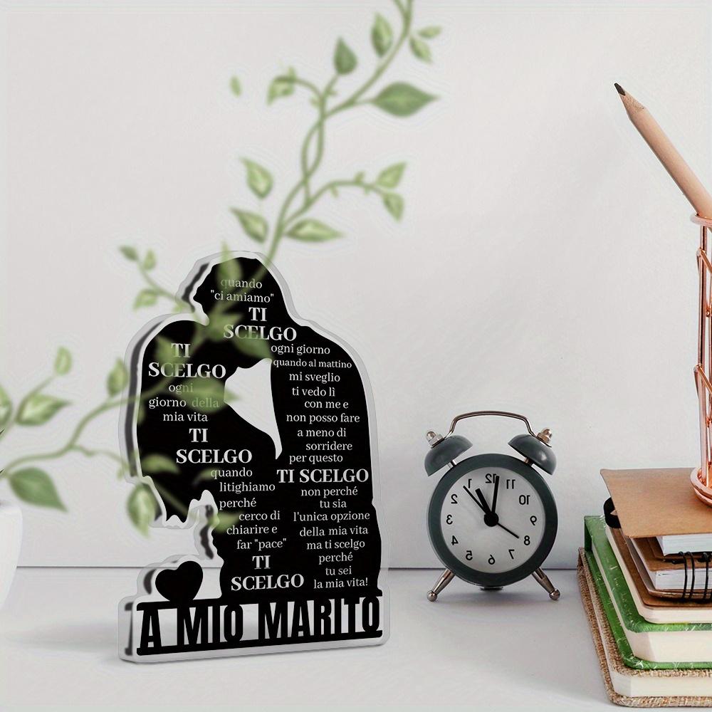 Putuo Decor 1pc Italian Acrylic Sign Table Decor, 'to My Husband, I Choose You Every Day of My Life, ' Desktop Decoration for Home Farmhouse Living