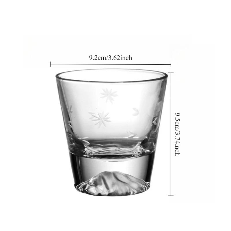 

1Pcs Creative Snowflake Pattern Glass Cup with Thick Bottom Ideal Whiskey Cocktails Hot Tea Cups Heat-Resistant Design Travel 1pcs