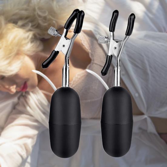 1Set Breast Clamp Odor-free Silky Metal Nipple Screw Clip Vibrator Egg for Women
