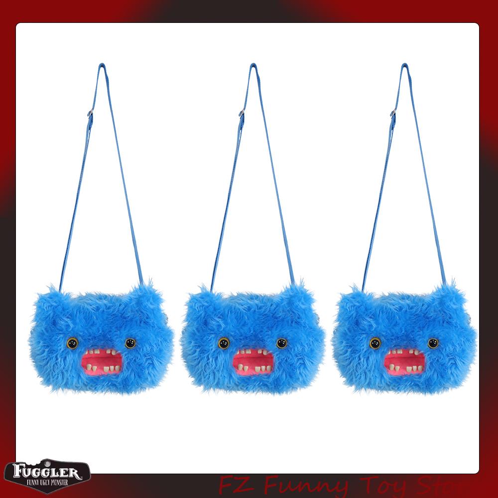 Cute Ugly Monster Plush Crossbody Bag Big Head Furry Shoulder Purse Funny Gift
