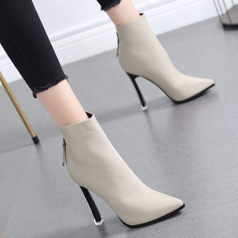 Short boots 2026 new versatile high heels autumn and winter season thin heel bare boots for women