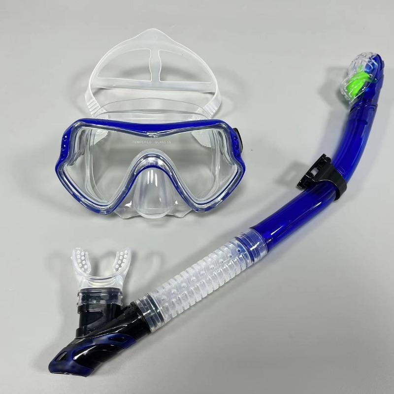 Underwater Snorkeling Half Face Face Children Swimming Mask Set Scuba Diving Respirator Masks Anti Fog Safe Breathing for Adult QY306+288