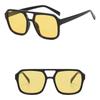 Retro Square Sunglasses with Yellow Lenses Vintage Style UV Protection Unisex Fashion Eyewear