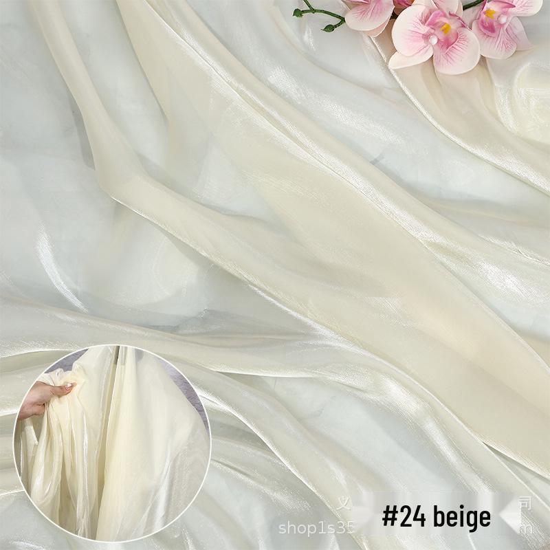 Křišťálová saténová organzová látka na Hanfu, svatební a večerní šaty, dětské oblečení