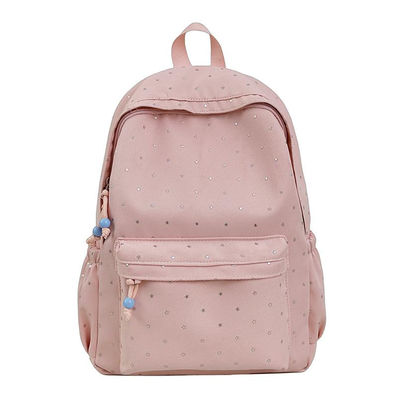 Schoolbag Schoolbag Junior High School Girl Small Fresh Raw Backpack Simple Fashion Polka Dot Bow High Value College Backpack