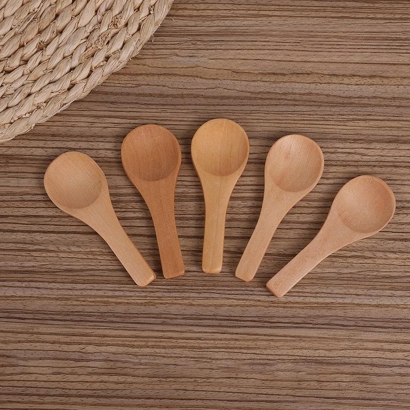 10/30/50pcs Wooden Spoon 8cm Jar Spoon Party Favor Ideal for Jars of Sugar Spices Salt Creamer Small Wooden Spoon4