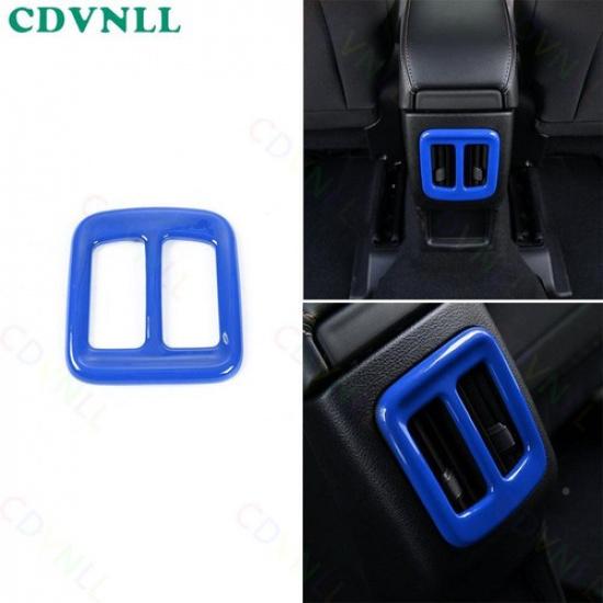 Garniture de cadre d'aérateur de sortie d'air de siège arrière 1 pièce pour Jeep Compass 2017- Bleu vif