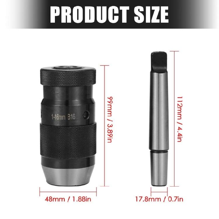 MT2‑B16 Selves Tightening Drill Chucks Quick Release Keyless Drill Chucks For Accurate Drilling Operations
