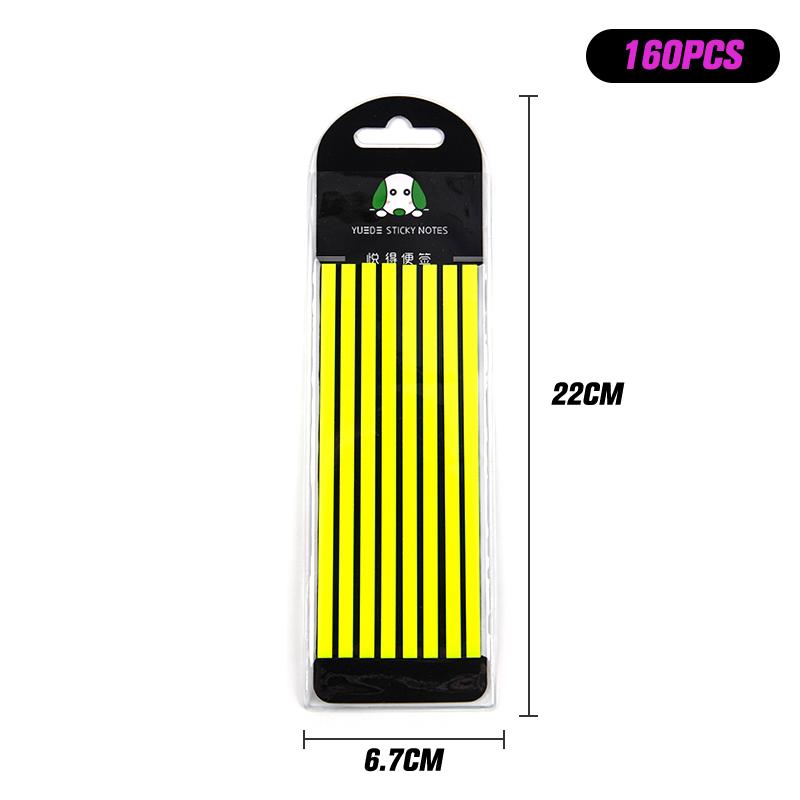 

160PCS Monochrome Color Transparent Fluorescent Index Tabs Flags Sticky Note Stationery Reading Aid Highlight Sticker жёлтый