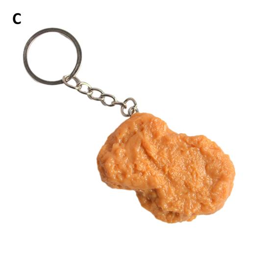 Klíčenka s jídlem Imitace Kuřecí stehno Křídla Kuřecí nugety Přívěsek