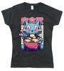 Damski Śmieszny T-shirt Ramen Kot Damski Krój Śmieszny Bawełniany T-shirt