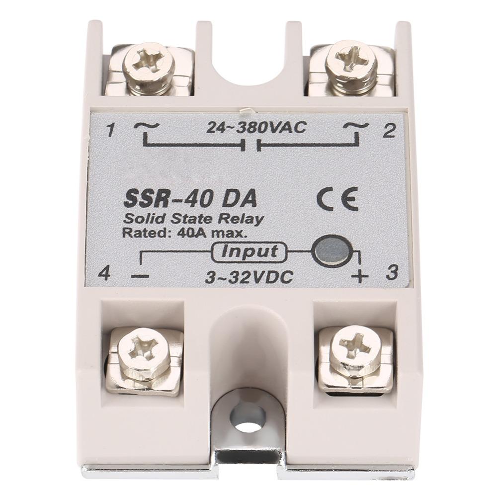 SSR- 40DA 40A Solid State Relay Input 3-32V DC Output 24-380V AC DC Control AC SSR- 40DA Solid State Relay Single Phase