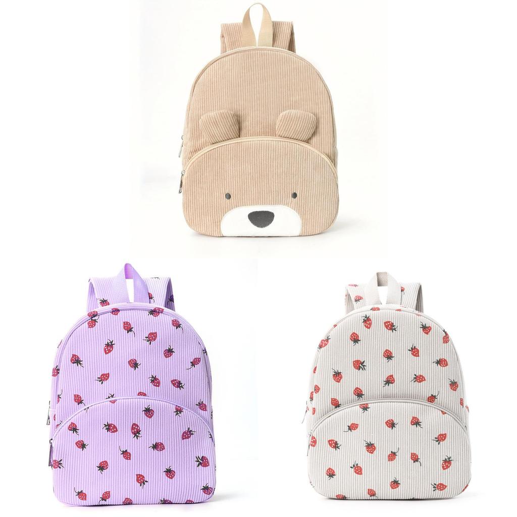 Corduroy Animal Backpack With Durable Material For School And Daily Use