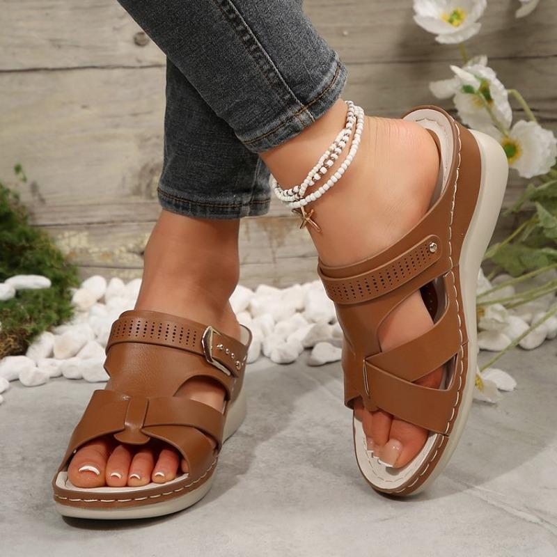 Summer Slippers Solid Color Platform Comfortable and Tall Slippers Women