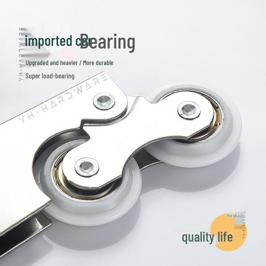 Sliding Door Pulley for Wardrobe/Bathroom/Balcony - Glass Door Bottom Wheel with Concave & Convex Floor Compatibility