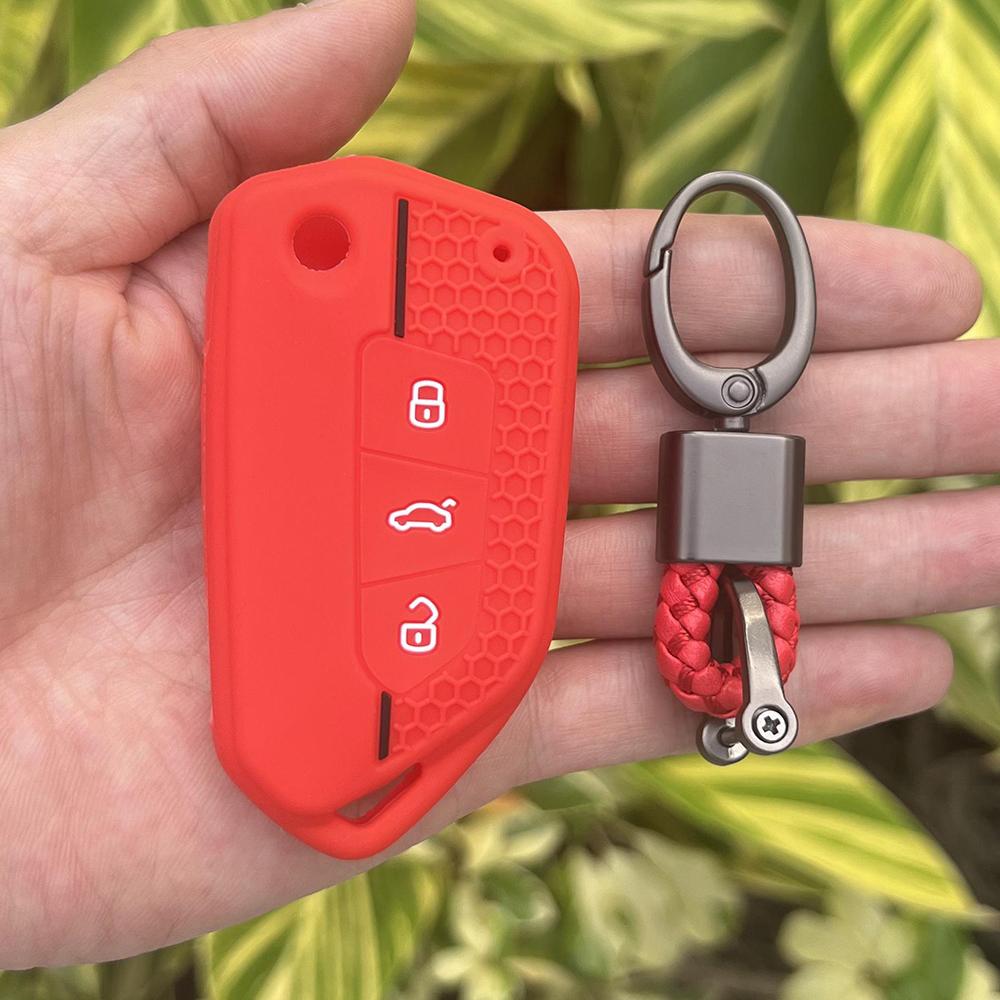 Silicone Car Remote Cover Case for VW Caddy Eos Golf Jetta Skoda Tiguan Beetle Polo Pass Passat B5 for Seat Skoda Modified Key