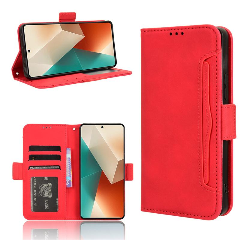 

Роскошный чехол-кошелек для Redmi 13 4G 13C 5G 12C Xiaomi Poco M6 Pro защитный флип-чехол с держателем для карт Shell Fundas Coque Capa Redmi 13 4G красный