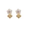 Simple And Sweet Oil Dripping Flower Love Light Luxury Temperament High-End Design Stud Earrings