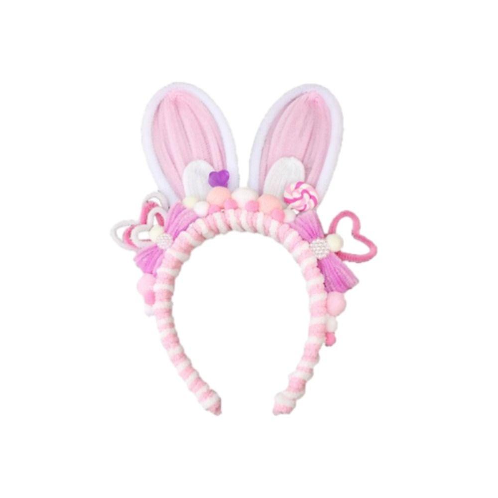 

Twisted Twisting Stick Headband Korean Style Rabbit Ear Hair Hoop Cartoon Plush Hairband Kids candy